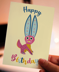 Image 1 of Bunny or Rabbit Alebrije Birthday Card