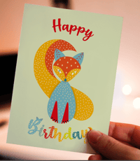 Image 1 of Fox Alebrije Birthday Card