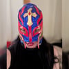 Worn Blue, Red, & Gold Lucha Style Mask + Free Signed 8X10