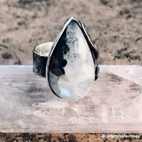 Image 1 of Twilight’s Edge Moonstone & Black Tourmaline Ring