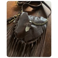 Image 3 of The Devana Crossbody Fringe - Buttery Soft Dark Brown Leather 