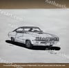 1969 Buick GS 400 Original Pen Drawing 8.5X11 Inches With Black Frame