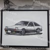 Original AE86 Painting 8.5X11 Inches With Black Frame Free Ship