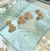 14k three pcs cz plumeria studs