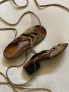late 1960s Italian riviera leather lace up the leg gladiator sandals