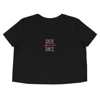 Image 4 of Ride.Race. Crop Tee (embroidered)