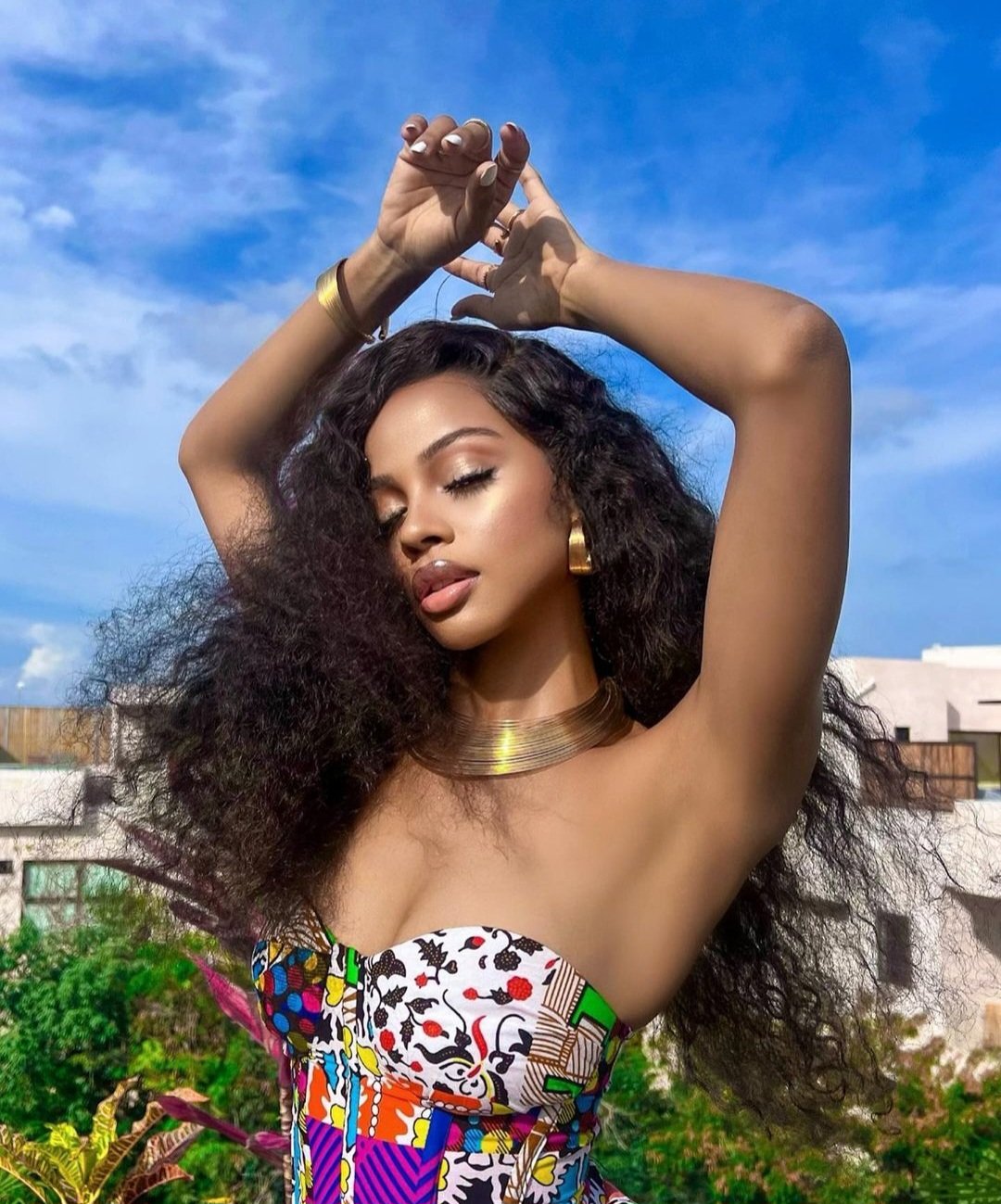 African print bustier top on sale