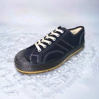 Image 3 of VEGANCRAFT vintage lo top black sneaker shoes made in Slovakia 