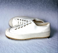 Image 3 of VEGANCRAFT vintage white canvas lo top sneaker shoes made in Slovakia 