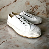 Image 4 of VEGANCRAFT vintage white canvas lo top sneaker shoes made in Slovakia 