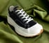 Touch ground trunk sole lace up sneaker black canvas  Image 2