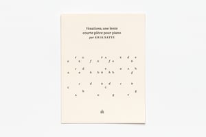 Erik Satie, Vexations (paper, or paper + .pdf)