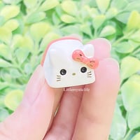 Image 3 of red bow kitty ceramic keycap