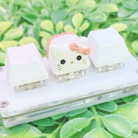 Image 4 of pink bow kitty ceramic keycap