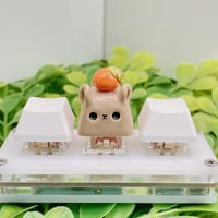 Image 4 of cute capybara with orange ceramic keycap