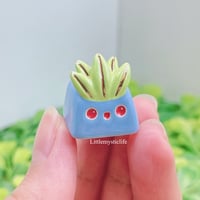 Image 1 of cute blue grass type ceramic keycap