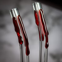 Image 1 of Set of 2 Blood Drip Glass Straws
