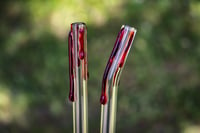 Image 3 of Set of 2 Blood Drip Glass Straws