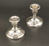 Two Sterling Silver Weighted Dwarf Candlesticks Hallmarked