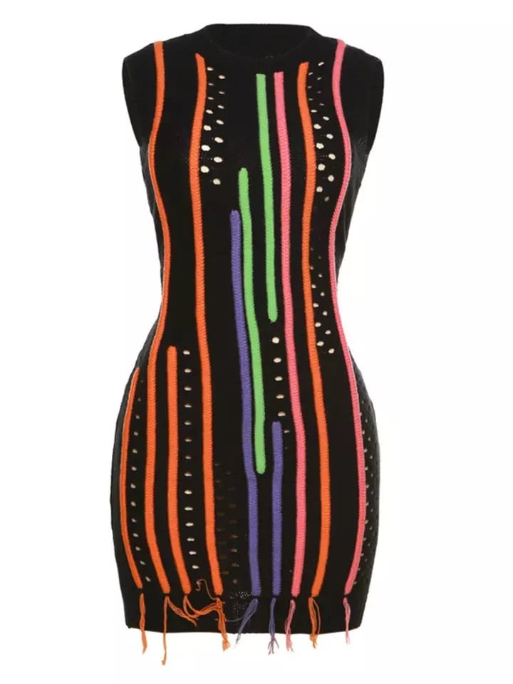 Image of Tassel Knit Mini Dress 