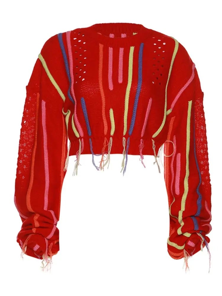 Image of Tassel Knit Crop Top