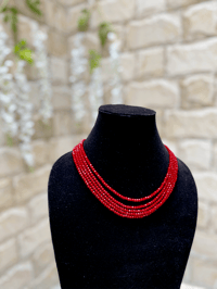 Image 1 of Regal Ruby Crystal Bead Necklace 