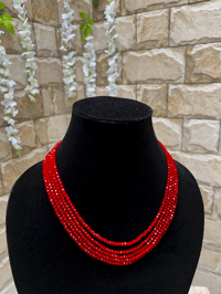 Image 4 of Regal Ruby Crystal Bead Necklace 