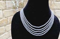 Image 2 of Shimmering Reflection of English Skies - a Grey Crystal Tiny Beads Necklace