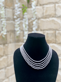 Image 5 of Shimmering Reflection of English Skies - a Grey Crystal Tiny Beads Necklace