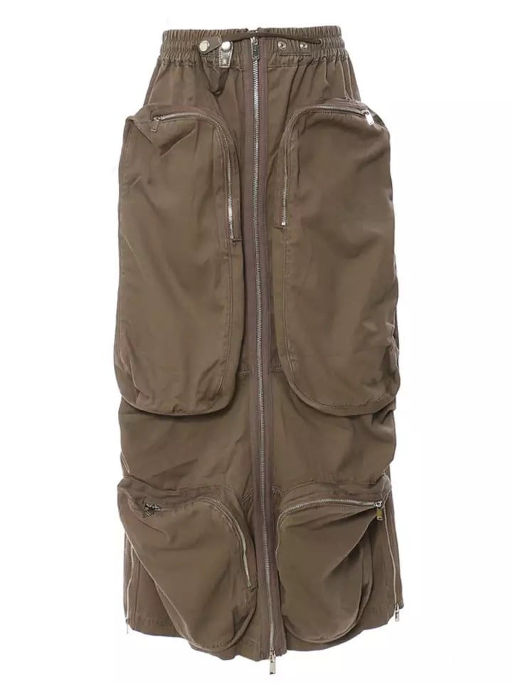 Image of Khaki Cargo Skirt