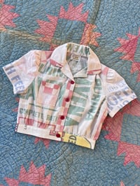 Image 1 of Purina Checkers button up blouse MEDIUM