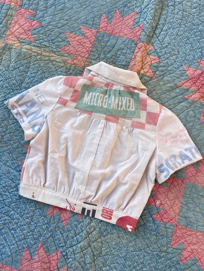 Purina Checkers button up blouse MEDIUM