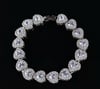 Silver Crystal Heart Braclet 