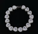 Silver Crystal Heart Braclet 