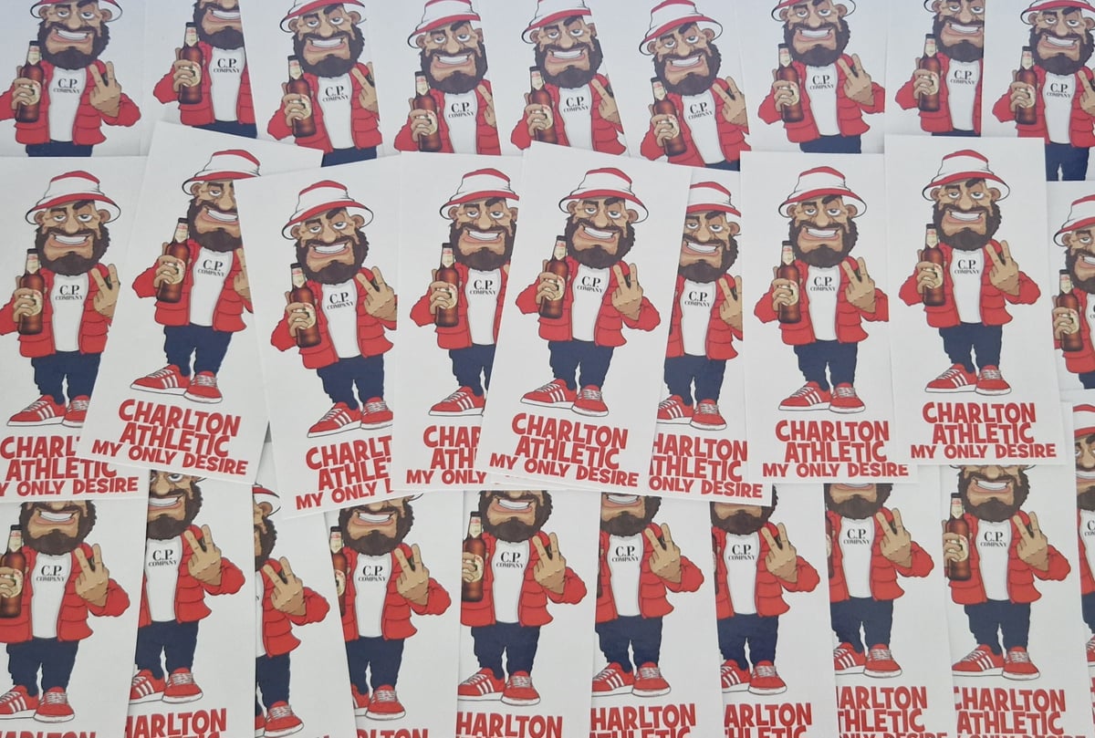 Pack of 25 10x5cm Charlton My Only Desire Football/Ultras Stickers.