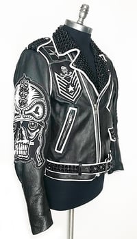 Image 3 of Marc Vachon Custom Keybone Leather Jacket Black Diamonds! 