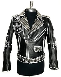 Image 2 of Marc Vachon Custom EvilEyes Monogram Leather Jacket