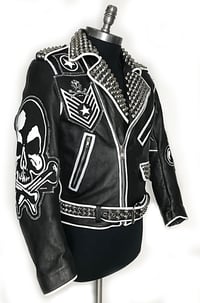 Image 4 of Marc Vachon Custom EvilEyes Monogram Leather Jacket