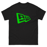 New Era-inspired "black t-shirt", “Neon Green graphic design"