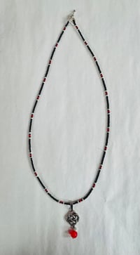 Image 2 of Celtic knot necklace with red agate