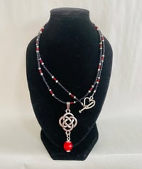 Image 1 of Celtic knot necklace with red agate