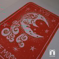 Image 3 of The Moon tarot inspired lino print