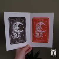 Image 1 of The Moon tarot inspired lino print