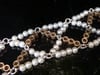 FRENCH EDWARDIAN PLATINUM NATURAL SALTWATER PEARL RUBY & DIAMOND BRACELET 15.3G