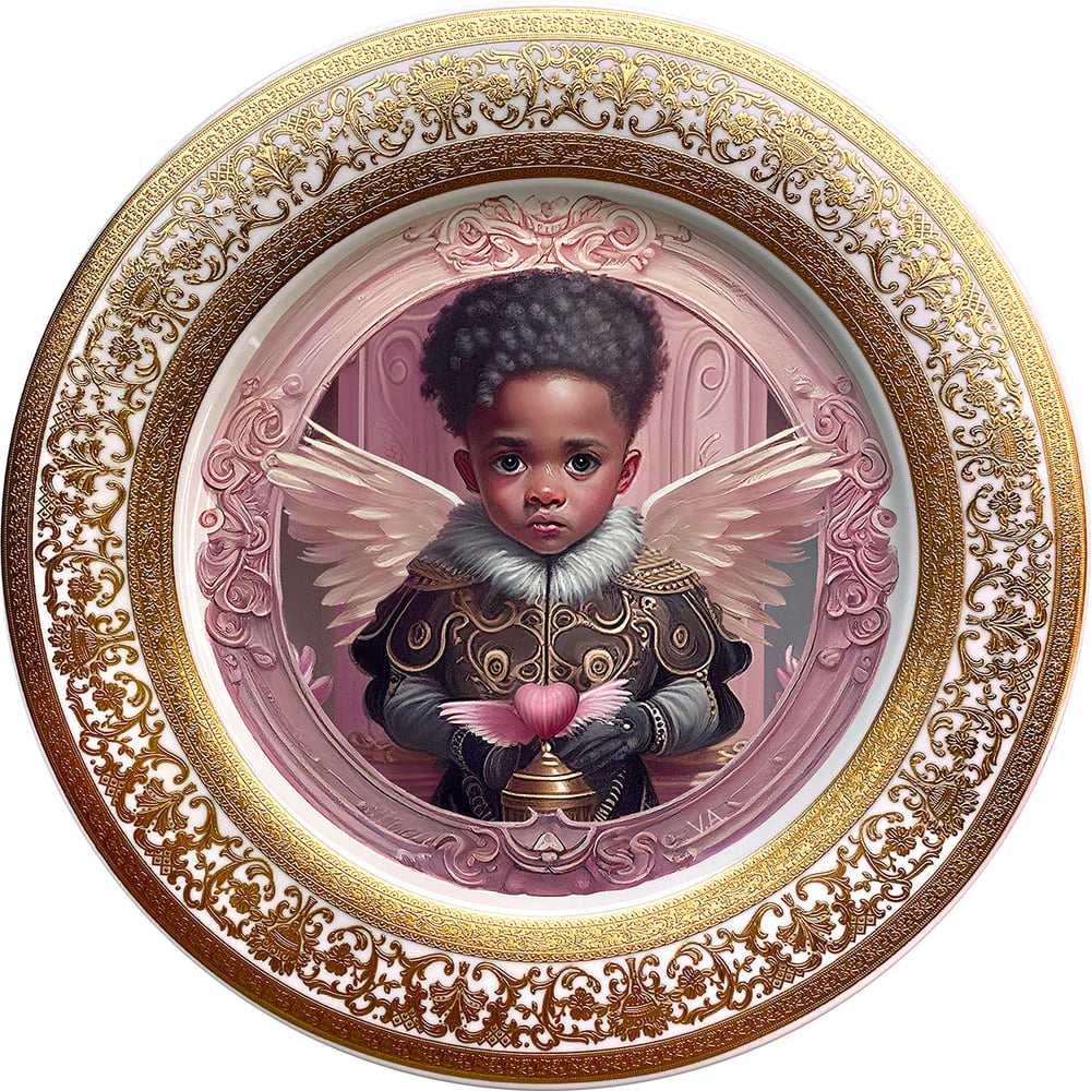 Image of URIEL - Valentine's Day  - Fine China Plate - #0737 SPECIAL EDITION