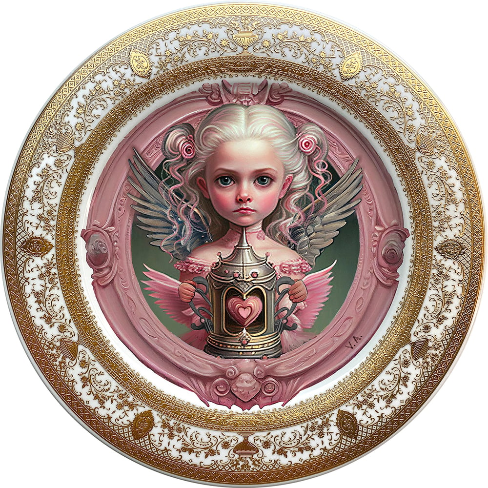 Image of ANAEL - Valentine's Day - Fine China Plate - #0738 SPECIAL EDITION