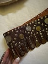 1960s massive MOROCCAN studded leather coin belt