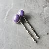 Charoite and Silver Bobby Pins