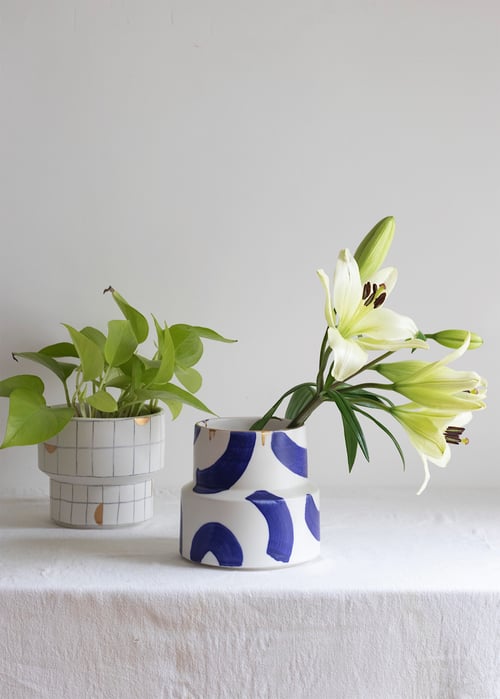 Image of Brush Cobalt Flower Vase