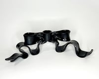 Image 1 of Bow (Ribbony) Candlestick Holder ~ Black Silk